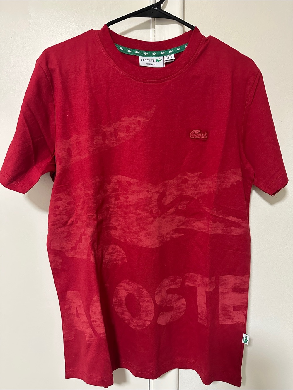 Lacoste Red Short-Sleeve Graphic Crewneck Tee